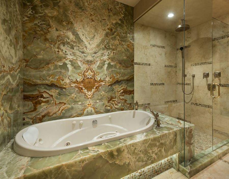 Luxury Green Onyx Master Bathroom